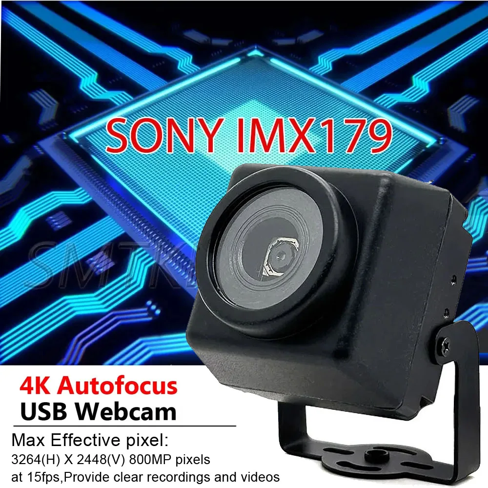 Waterproof Industrial 4K PC Video Webcam HD 8MP CMOS IMX179 Sensor 3264 X 2448 Mjpeg Autofocus OTG UVC Plug and Play USB 2.0 Cam