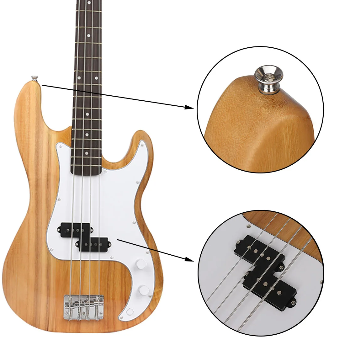 Electric bass guitar IRIN 4 Strings 20 Frets Bass Guitar Basswood Body Electric Bass Guitarra With Bag Amp Tuner Guitar Parts & Accessories