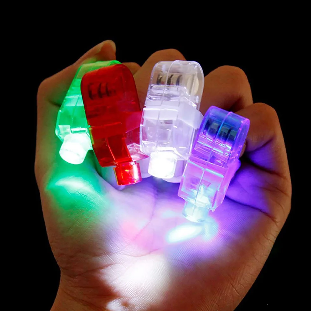 

LED Finger Lights Plastic Flashing Light Up Ring Toys For Kids Adults Christmas New Year Party Favors Gifts Random Color