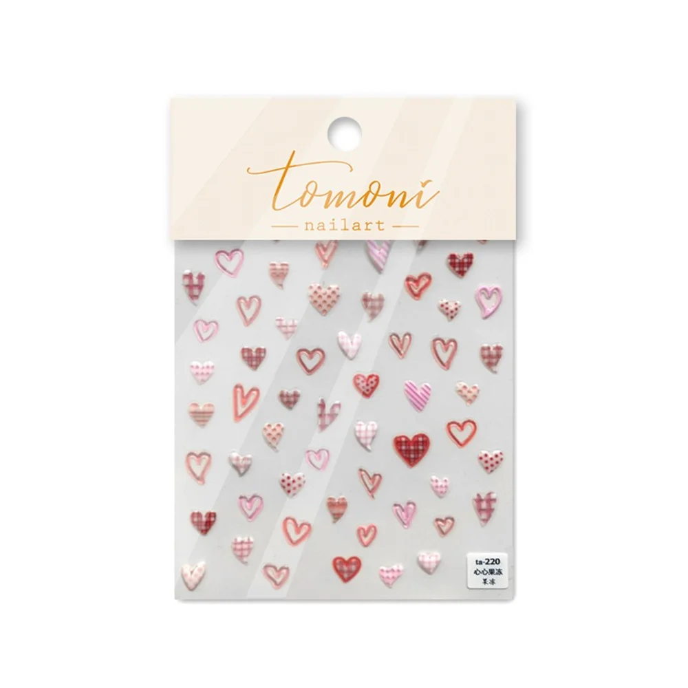 

5d наклейки для дизайна ногтей желейные клейкие Kawai весенние цветочные сердца самоклеящиеся наклейки Стикеры для маникюра аксессуары для дизайна обертывания