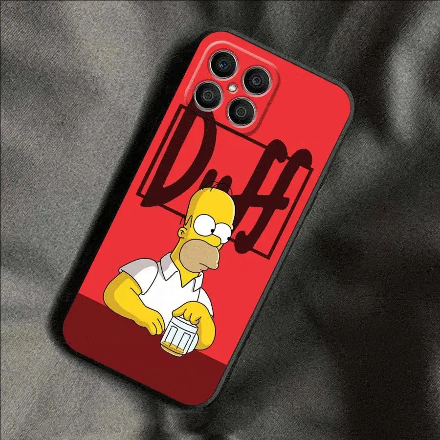 Cartoon The Simpsons Black Soft Phone Case