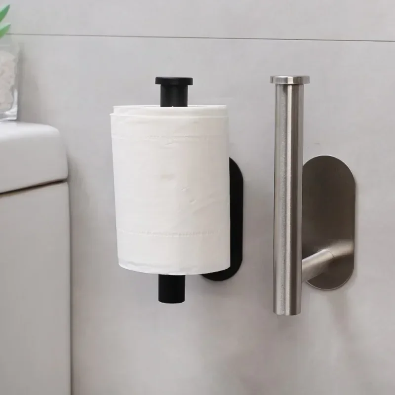 Self Adhesive Toilet Paper Holder Gold Stainless Steel Wall Mount No Punching Tissue Towel Roll Dispenser Bathroom Paper Hooks paper towel holder toilet paper holder toilet roll holder tissue holder