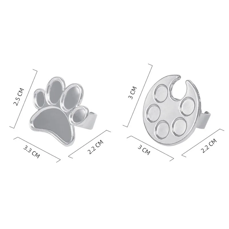 Nail Art Color Palette Mixing Ring for Mixing UV Gel Painting Tray Manicure Tools Cute Footprint Design