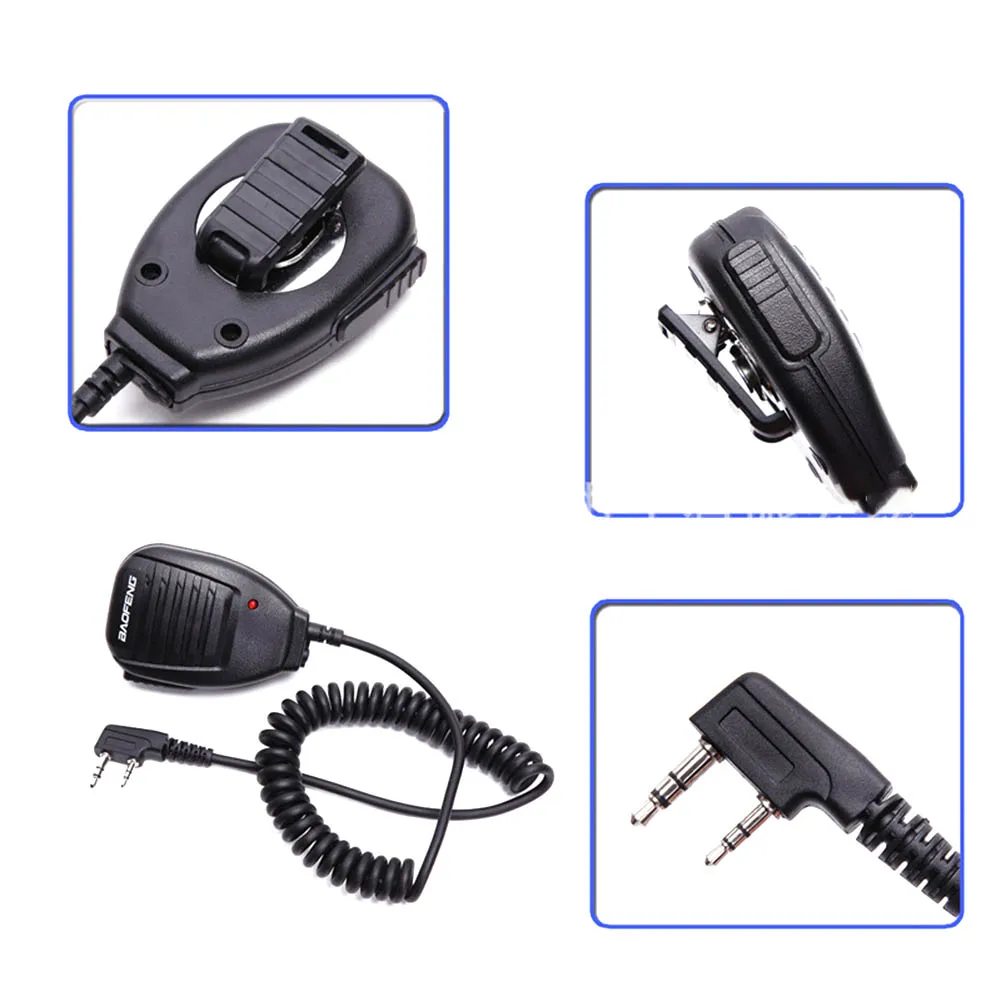 Walkie Talkie Headset Adapter 2 Pins Handheld Speaker Mic For Baofeng UV-5R BF-888S