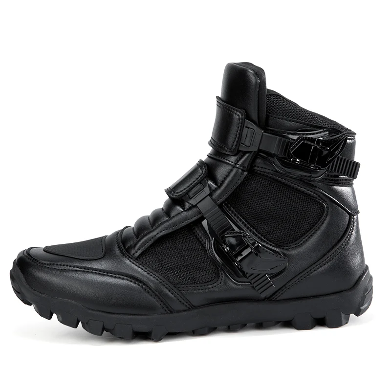 Vintage Motorcyclist Boot Retro Men's Sneakers Motorcycle Biker Boots Leather Motocross Riding Shoes Safety Motorcycle Equipment