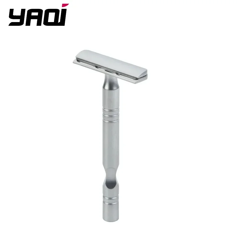 YAQI Matte Chrome Excalibur Single-Edged Men's Safety Razor - Premium Beard Shaver Collectible