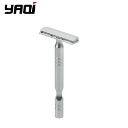 YAQI Matte Chrome Excalibur Single - Edged Men's Safety Razor - Premium Beard Shaver Collectible (RAMC2103)