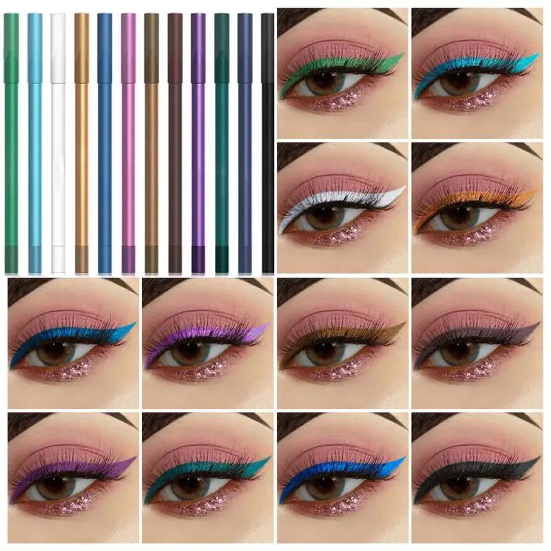 

Жидкая подводка для глаз, набор карандашей 12 цветов, стойкая водостойкая жидкая подводка для глаз, карандаш, Косметика для макияжа, товары для макияжа для женщин