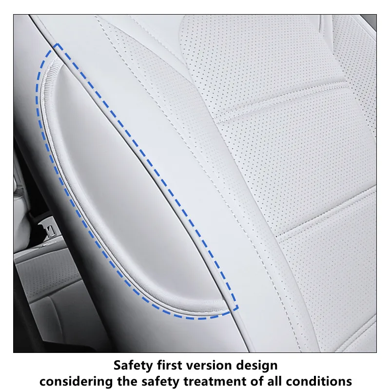 Seat Cover For Tesla Model 3 Y X S 8 Grade Anti Fouling Nappa Leather White Full Surround Solvent Free Car Interior Accessories