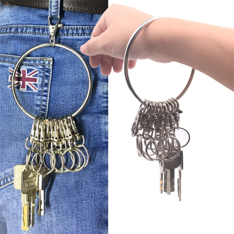 10-Rings Vintage Key Chain Big Keyring 8.5cm Diameter Large Lobster Clasp Key  Chains Multiple