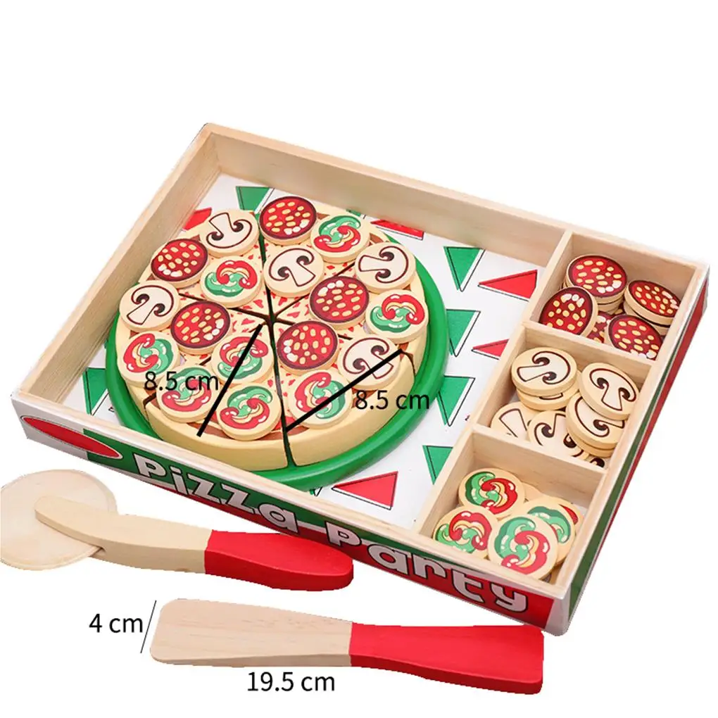 Wooden Pizza Toy Pizza Play Food Set Kids Set