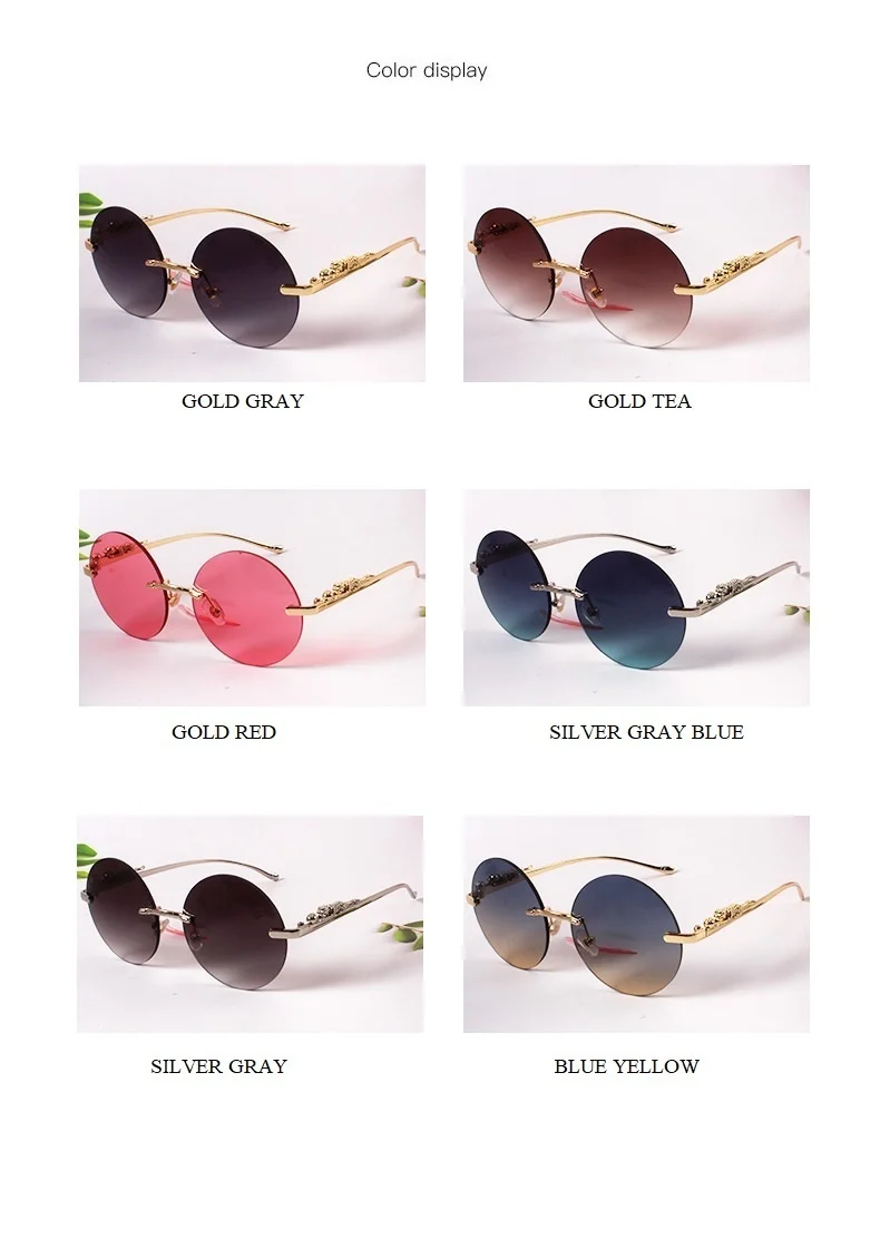 Leopard Leg Sunglasses For Women & Men Vintage Alloy Round Pilot_voghion.com