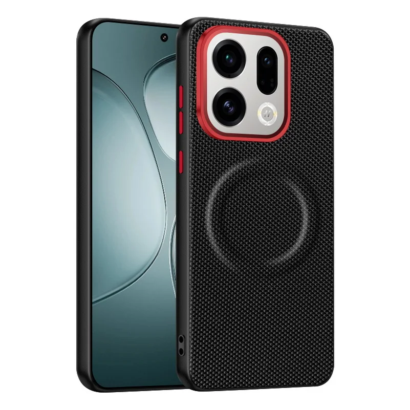 Enhanced Magnetic Ring with Red Circle Lens Protector - Slim Case Cover