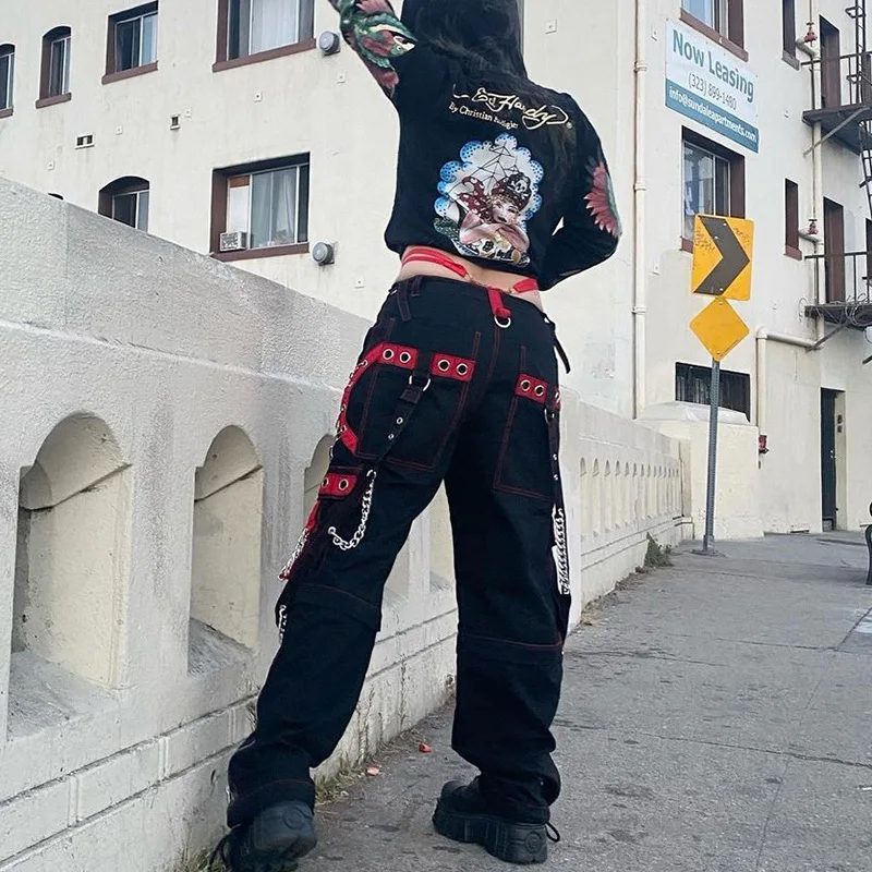 パンツ 2000's archive Black buggy slacks y2k Y2K Baggy Pants | Techwear
