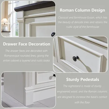 Farmhouse 7 Drawers Dresser for Bedroom, 57 5