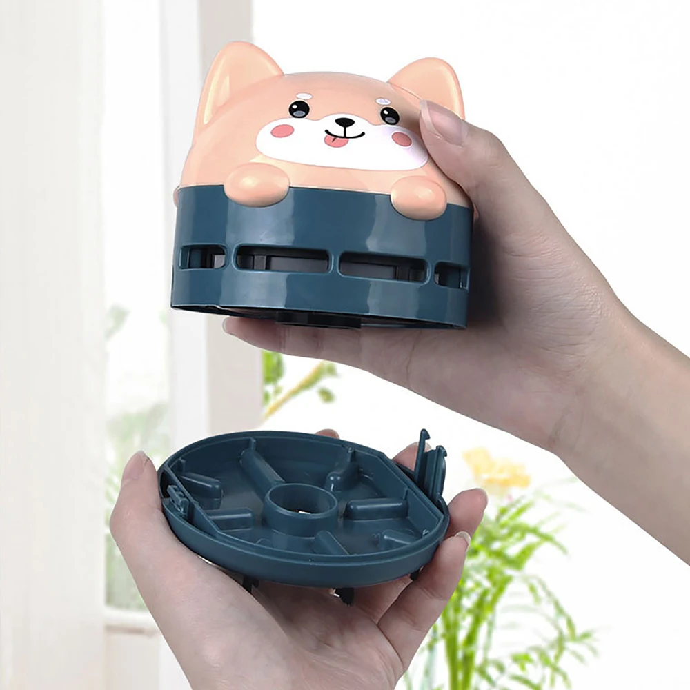 Mini Handheld Desktop Vacuum Cleaner Portable USB Rechargeable Cleaner Cartoon Shape Eraser Dander Confetti Cleaning Brush