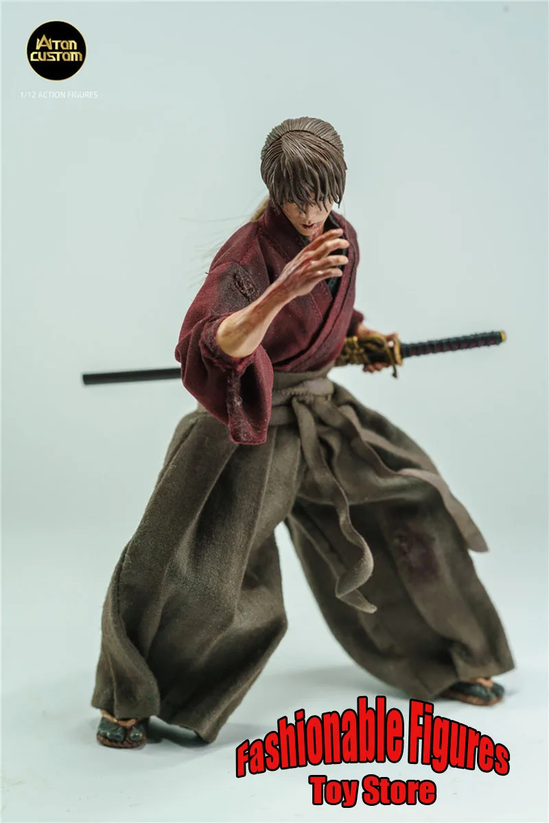 Aton Custom 1/12 サムライ アクションフィギュア Atoncustom 1/12 Scale Collectible Figure HIMURA KENSHIN