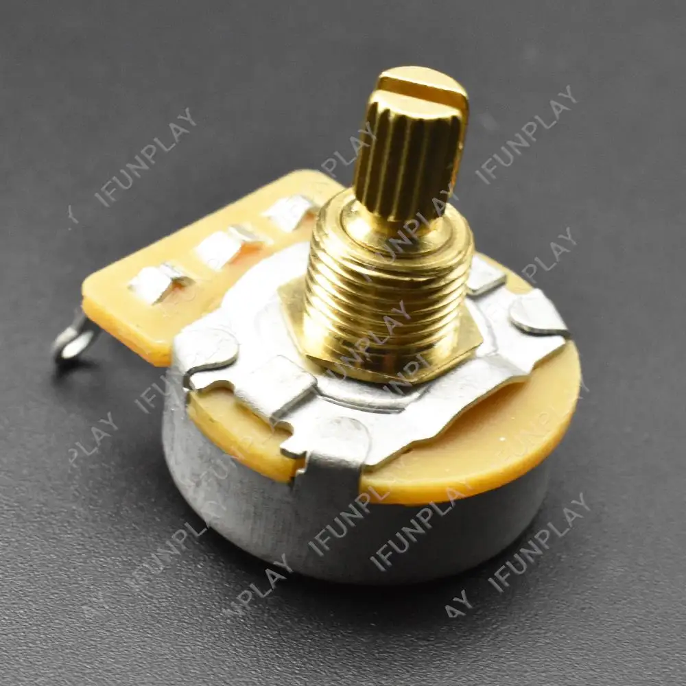 Pure Brass Full Size Long Split Shaft Potentiometers A500K / B500K/A250K /B250K Pots Tone Volume Control for Guitar Bass guitar potentiometer guitar accessories 12pcs