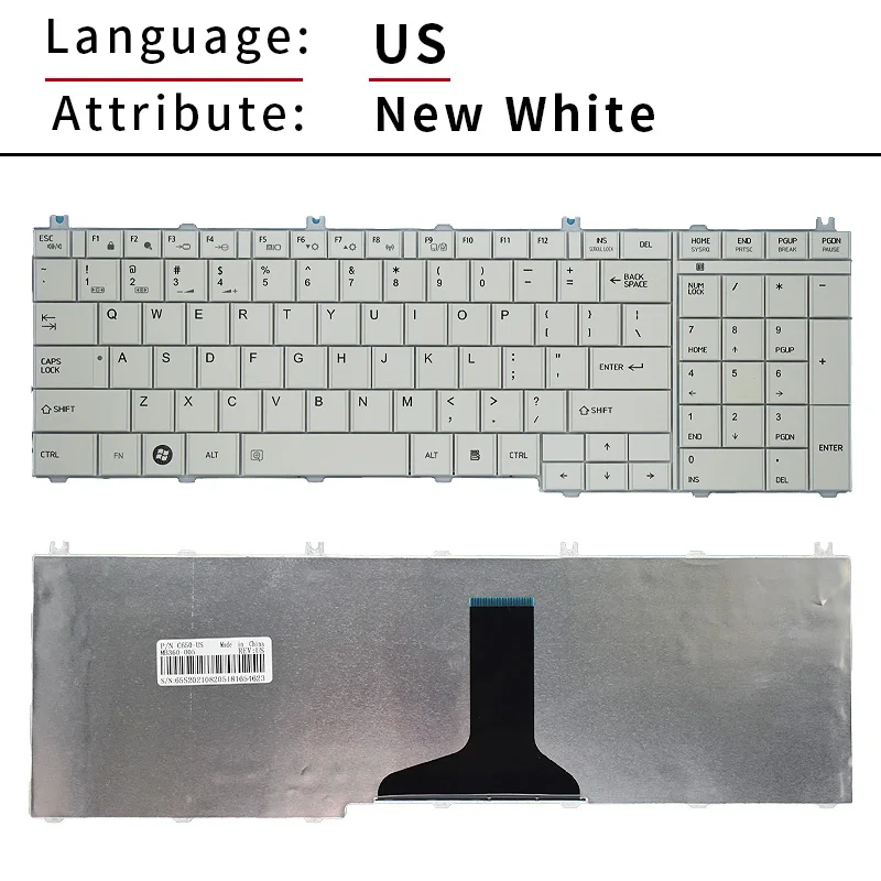 Teclado do Portátil do Russo dos E.u. sp br para o Satélite de Toshiba L670 L670d L675 L675d C660 C660d C655 L655 L655d L650 C650 670 L750 L750d - Imagem 6