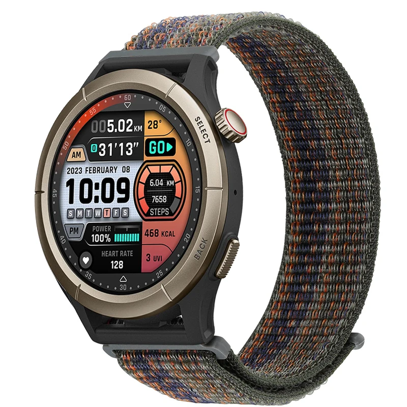 Nylon Loop Wristband - 20/22mm Adjustable Strap, Multiple Colors Available