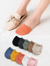  5 Pairs Forefoot Socks Woman Summer Solid Color Female Half Foot Toe Cover Half Socks Heels Invisible Cotton Breathable Socks 