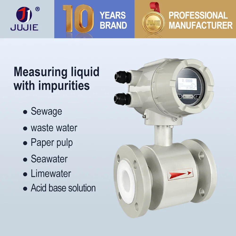 Flowmeter Water Corrosive Liquid Flow Meter Digital Flow Meters RS485 Output Electromagnetic Flowmeter