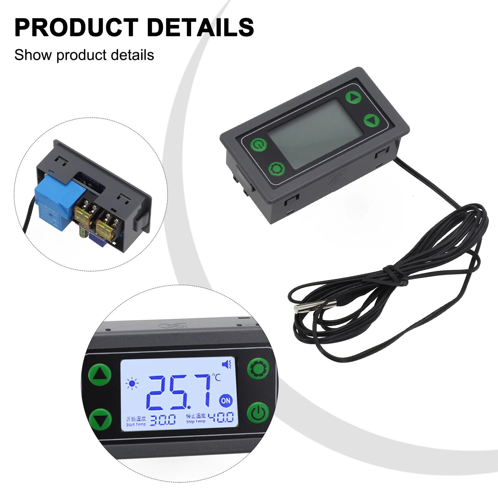 

SA30 Remote Wifi Thermostat App Temperature Controller Digital Display Intelligent Automatic Temperature Controller With Probe