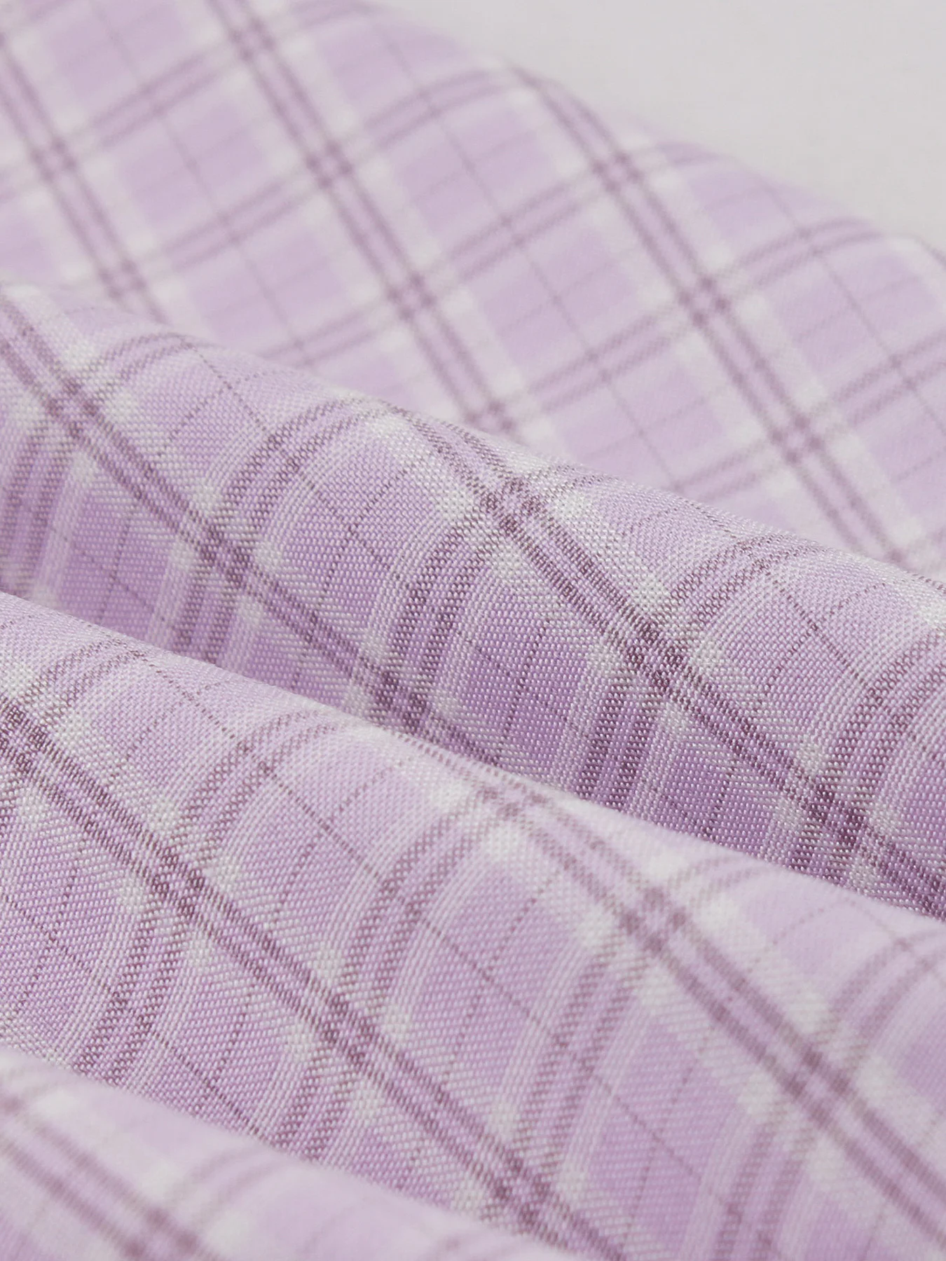 Tonval Lavendel Plaid Knöpfe vorne Kurzarm Damen 2026 Frühling Sommer Neu in Rockabilly 1950er Retro Midi Plissee Kleider – Detail 15
