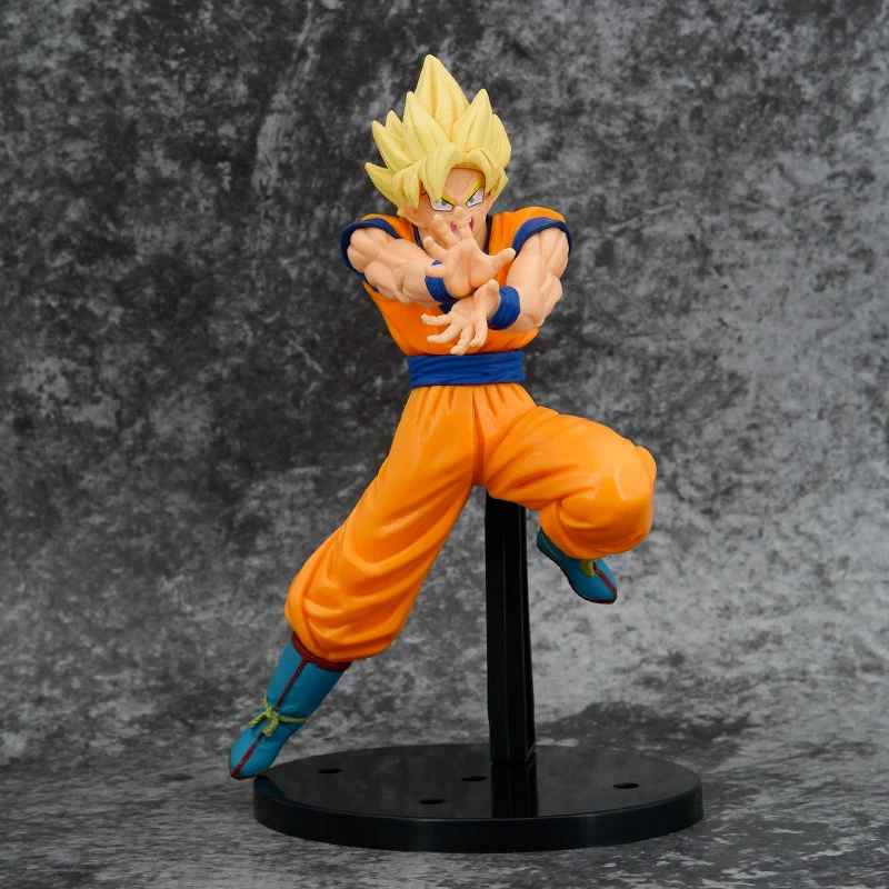 Anime Dragon Ball Super Stunt C Award Goku Fighting State figura de acción  de traje amarillo muñeca modelo de PVC estatuilla Juguetes| | - AliExpress