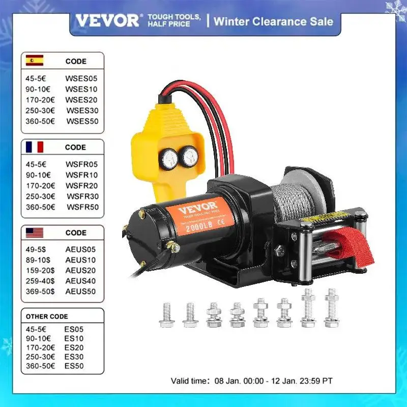 Treuil électrique pour moteur ATV 12v/24v, 9500lb, câble métallique,  système de recyclage, câble de Traction, Kit de grue d'extérieur,  Cross-Country - AliExpress