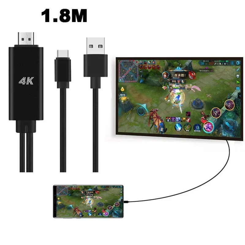 

Универсальный Кабель-адаптер для смартфона с разъемом USB 3,1 типа C на HDMI HD 1080P HDTV