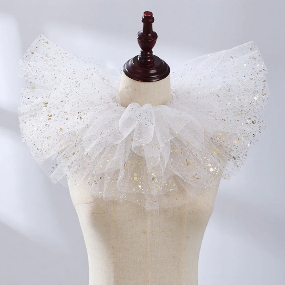 Modny wiktoriański fałszywy kołnierzyk odpinany klasyczny jabot vintage falbaniasty koronkowy dodatek do ubrań na scenę