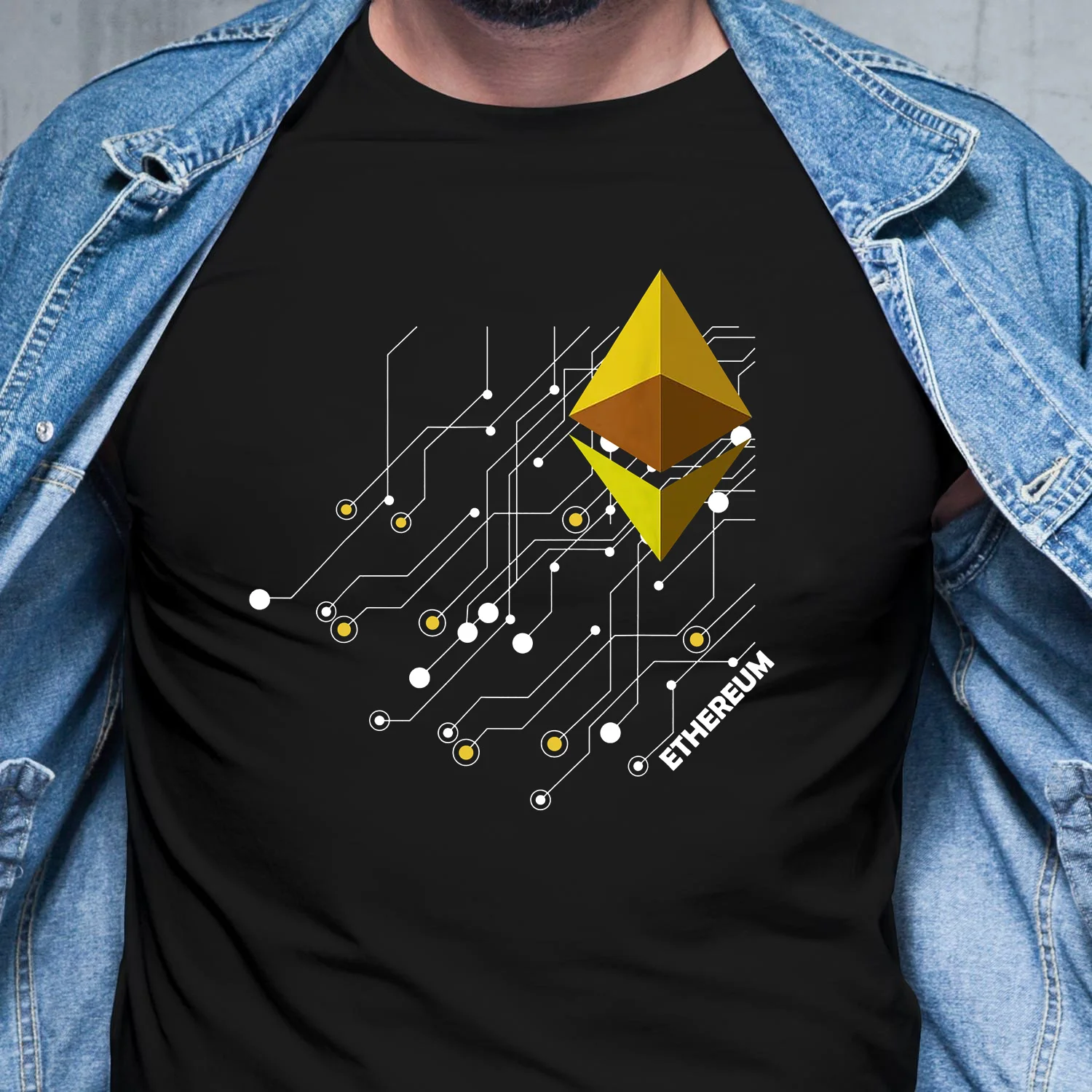 

Ethereum Ether ETH Blockchain Cryptocurrency Crewneck TShirts Crypto Etherium Distinctive Men's T Shirt Hipster Clothing Camisas