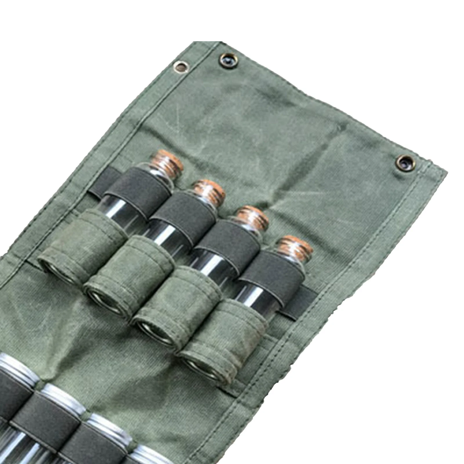9-hole Seasoning Bottle Storage Bag Foldable Canvas Outdoor Spice Jar Pouch Large Capacity Ultralight Waterproof BBQ Supplies