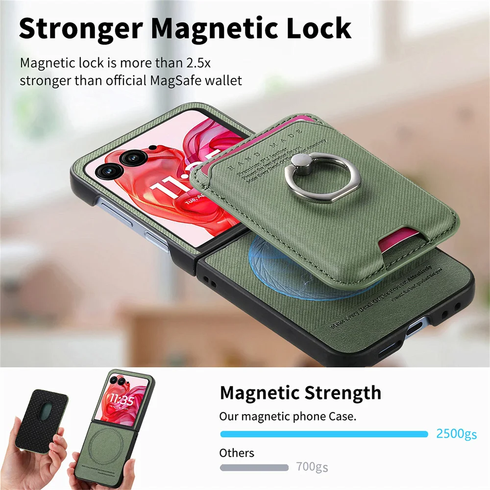 Detachable Magnetic Wallet with Card Holder and Leather Phone Case Cover