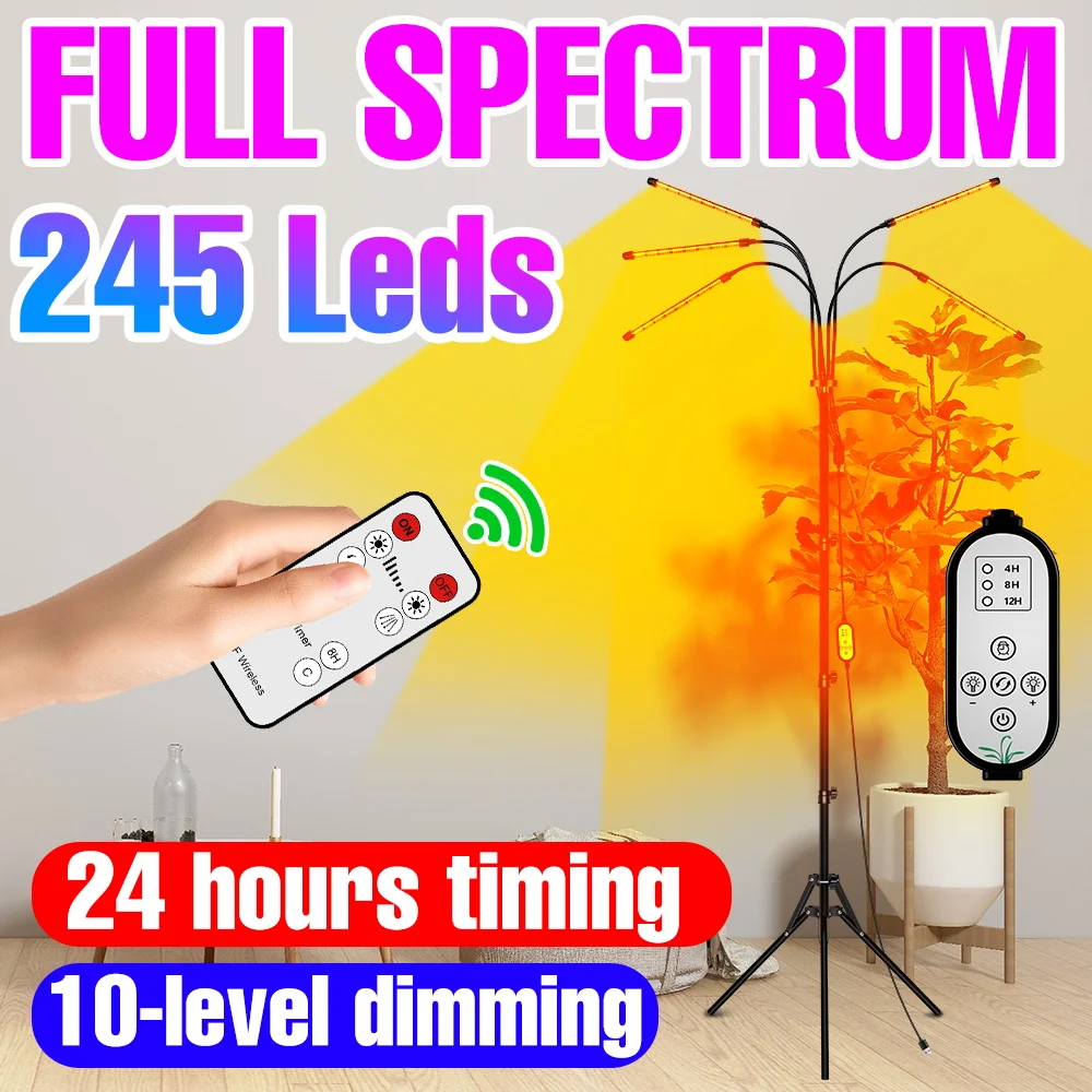 

Led Grow Light Greenhouse Phyto Lamp Full Spectrum Plant Lights Hydroponics Growing System Tripod For Indoor Flower Seedling