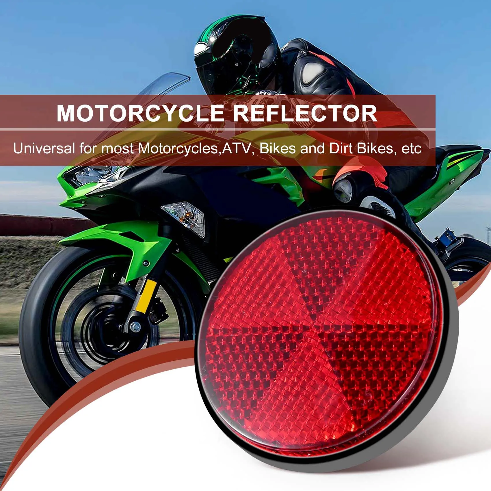 2pcs Round Red Reflector Universal For Motorcycle ATV 5.6*0.8cm motorcycle reflector