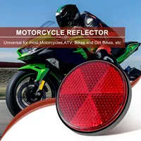 2pcs Round Red Reflector Universal For Motorcycle ATV 5.6*0.8cm 2