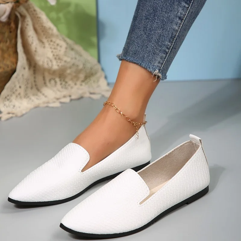 Fashionable Sliding on Loafers Breathable Stretch Ballet Shallow Flat Women's Soft Sole Toe Shoes for Women 3