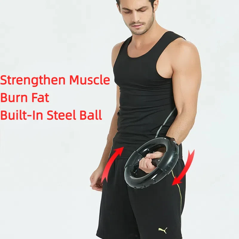 Arm Power Fitness Ring Adjustable Wrist Ball Home Training Grip Bar Chest Expansion Device for Men and Women