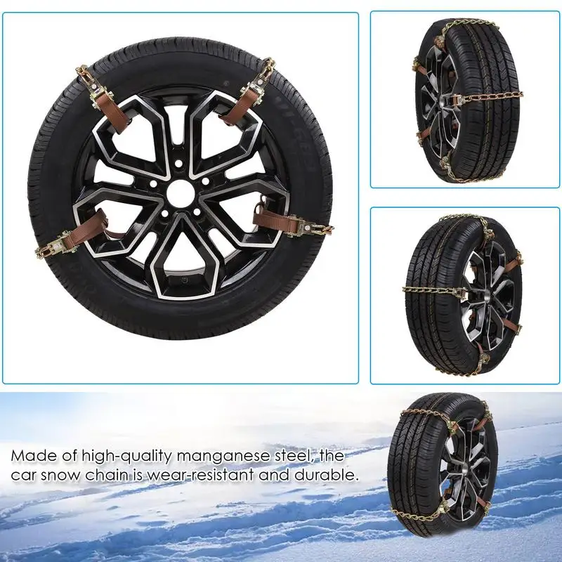 

Car Tire Snow Chain Durable Manganese Automobile Tires Chain Ice Chains Belt Winter Anti skid Vehicles Tire Snow Ice Chains
