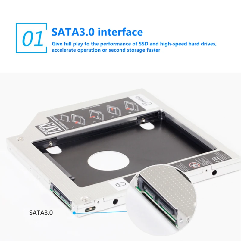 External Hard Drive Case SSD Enclosure Hard Drive Adapter SSD Adapter External Hard Drive Box Hard Disk Case Hard Drive Enclosure HDD Case Enclosure SK 9mm 9.5mm 12.7mm Aluminum Hdd Caddy SATA 3.0 for 2.5'' SSD Case Hard Disk Drive Adapter for Laptop PC