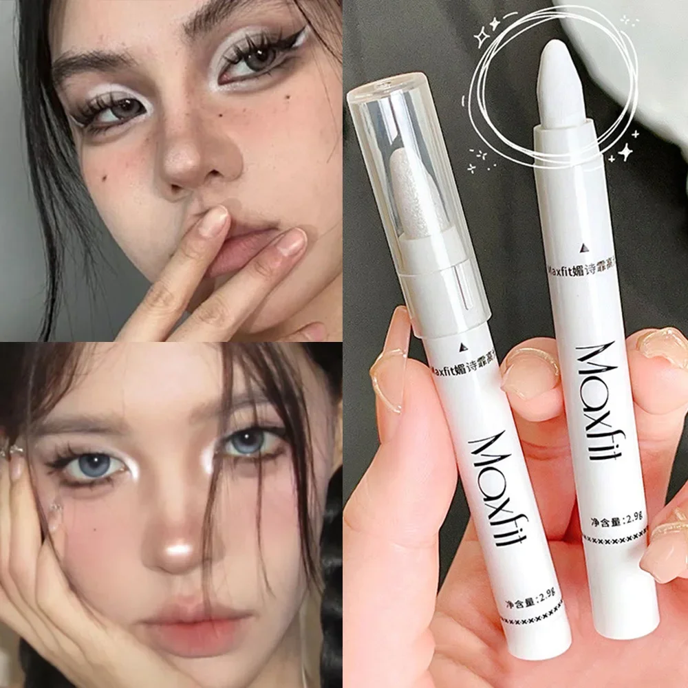 1pc Shimmering Highlight Stick Glitter White Eyeshadow Pencil For Bright Eyes Dazzling Effect Makeup Highlighter Pencil