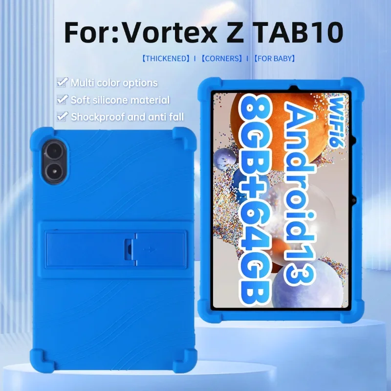 Case for Vortex ZTab10 Tablet , Kids Friendly Shockproof Soft Silicone Adjustable Stand Cover for Vortex Z TAB Tablet 10 inch