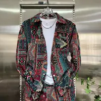 Veste Clown Peinte en Fil pour Homme, Ensemble Deux Pièces Décontracté à la Mode, Printemps Automne 4