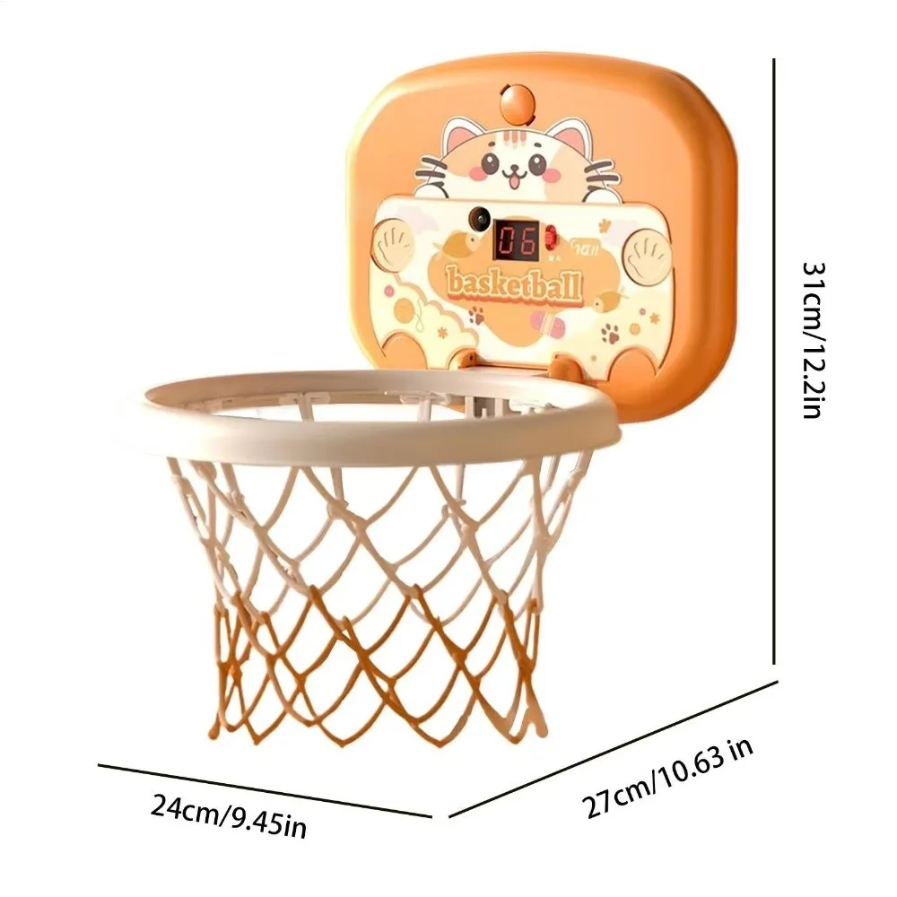 Foldable Baby Basketball Toy Set Scorable Scoreboard Cartoon Animal Toddler Basketball Hoop Inflatable Ball