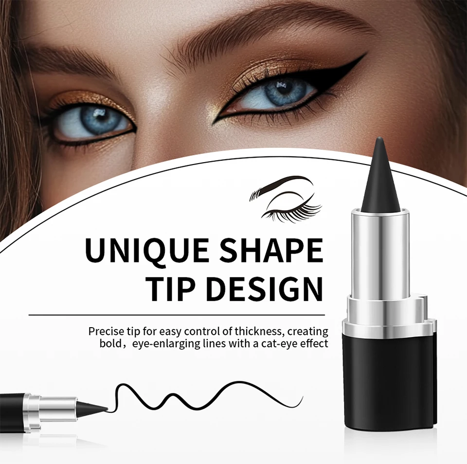 Description Picture 6 of itemMatte Tapered Quick-drying Eyeliner Stick Waterproof Long Lasting Sweat Proof Black Solid Rich Eyeshadow Eyeliner Pen Makeup