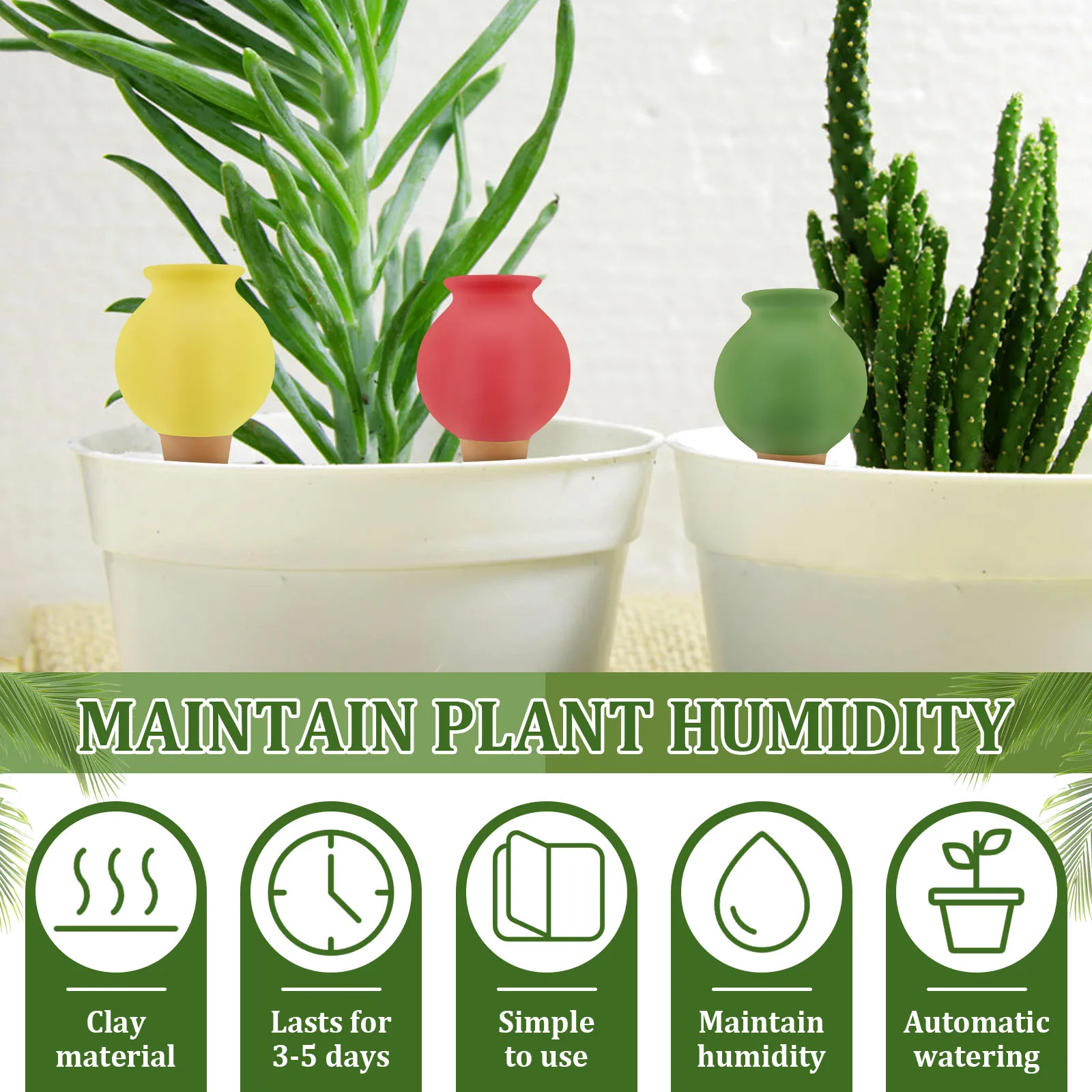 4/8Pcs Self Watering Spikes Clay Plant Watering Spikes Insert Automatic Mini Irrigation System Gardening Accessories 4 Colors