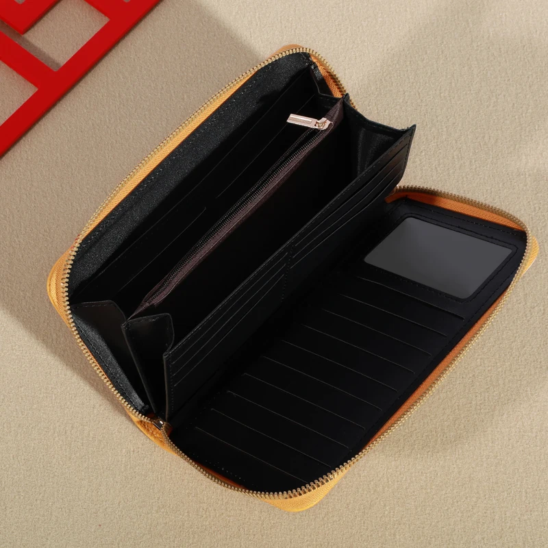 Women's Wallet RFID Blocking Multi Credit Card High Capacity Zipper Clutch Travel Bag Wrist Guard