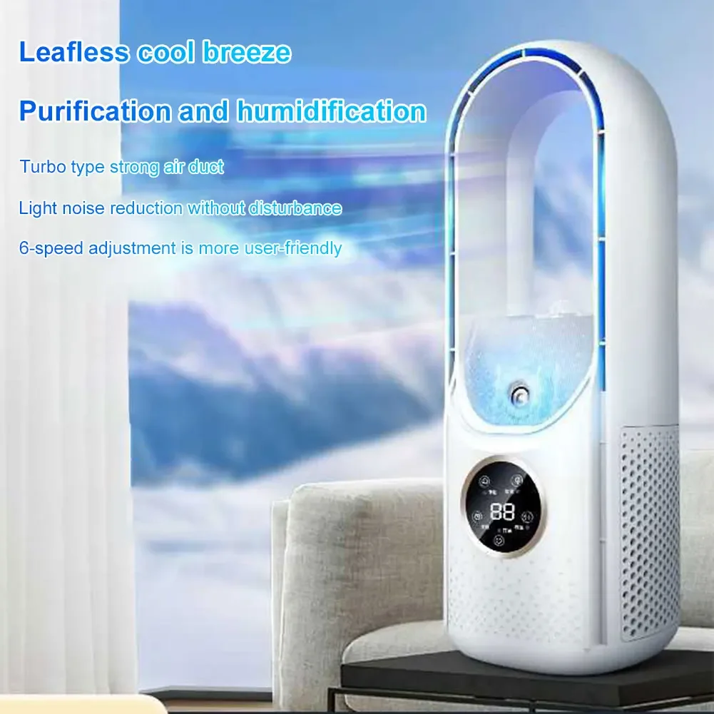 Desk Fan with 6 Speeds & Mist Portable Bladeless Fan Personal Cooling Fan for Home Office Bedroom